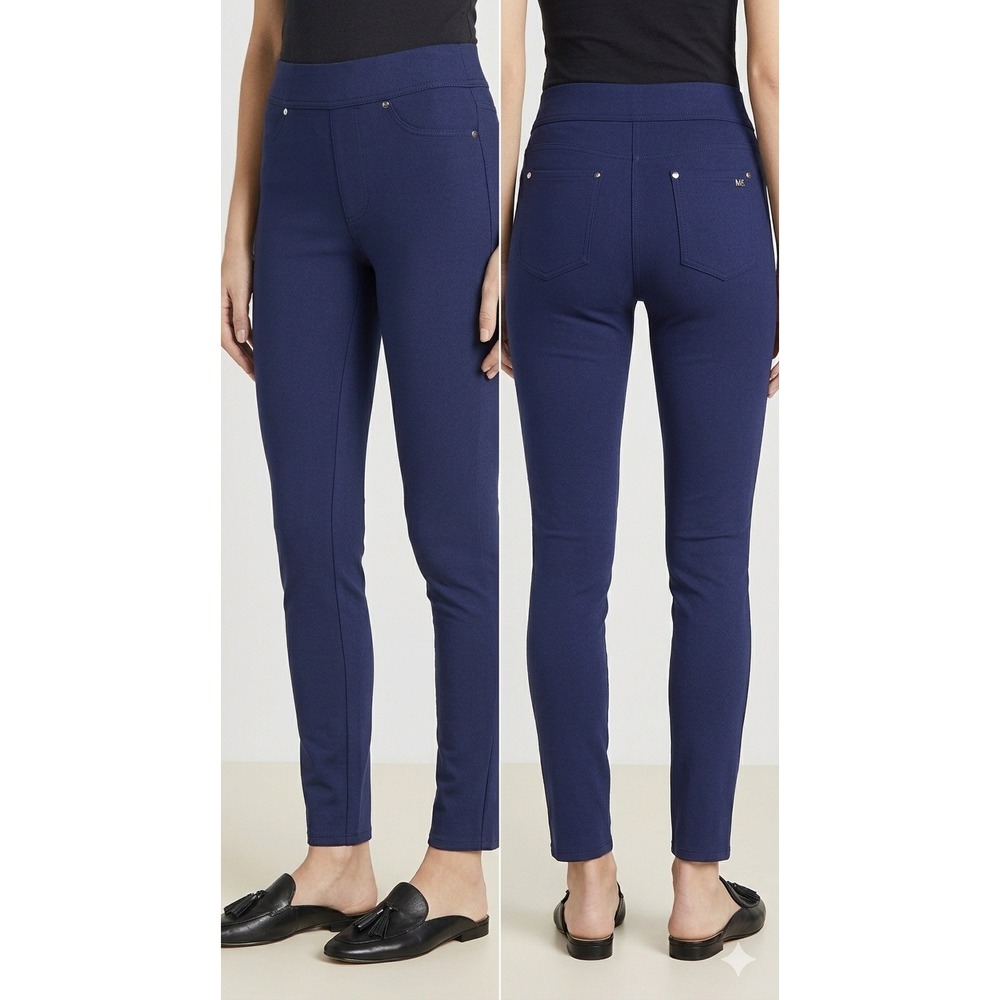 Michael Kors Scandi Girl Leggings Navy Blue Modern Preppy Business Casual Size M